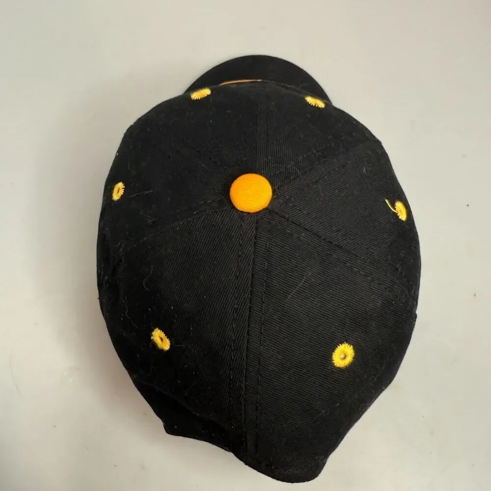 Iowa Hawkeyes Hat Cap Black Gold Strap-Back One Size 100% Cotton by The Game EUC